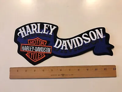 XL NOS Vintage 12  Harley Davidson Blue Banner Ribbon Patch Bar & Shield Jacket • $38.90