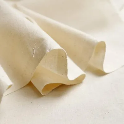 100% Natural Cotton Calico Fabric Craft Dress Unbleached Material 58  Meter • £5.99
