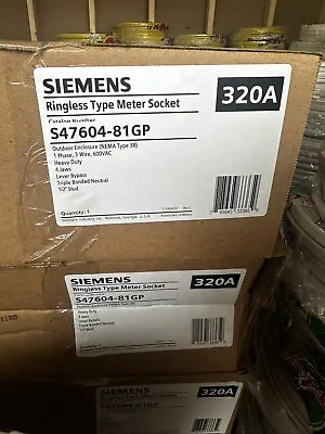 320 Amp Meter Base - Siemens  Ringless Unopened Box UL Certified • $525