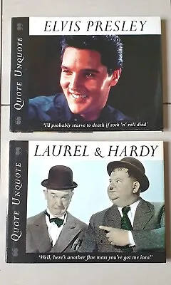 2 X QUOTE UNQUOTE HARDBACK BOOK Laurel AND Hardy & Elvis Presley • £5.80