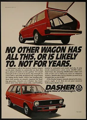 $9.95 • Buy VW Volkswagen Dasher Station Wagon Vintage Print Ad 1974