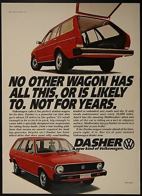 VW Volkswagen Dasher Station Wagon Vintage Print Ad 1974 • $9.95