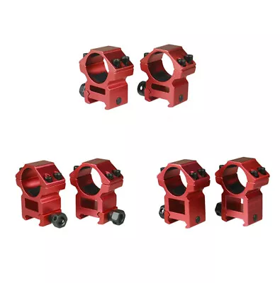 1 Inch Scope Rings 20mm Picainny/Weaver Rail Anodized Red Color • $16.99