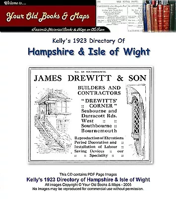 Kellys Directory Of Hampshire & Isle Of Wight 1923 CDROM • £7.99