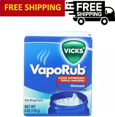 Vicks VapoRub Original Cough Suppressant Topical/Analgesic Ointment 6 Oz • $25.94