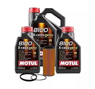 7L Motul 8100 X-CESS GEN2 5W-40 Wix Filter Motor Oil Change Kit API SN • $80.95