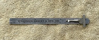 Vtg 6 Inch Advertising Machinist Ruler With Pocket Clip  Wisconsin Gasket Mfg Co • $7.95