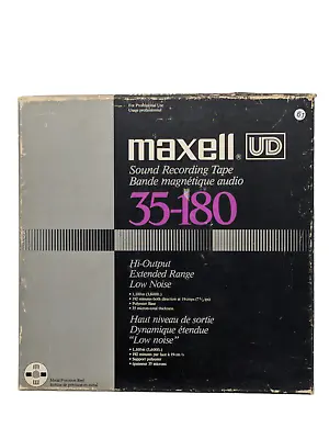 Tape Maxell UD 35-180 Metal Reel 10 1/2 -Tape 1/4 In-Used Vintage-Free Shipping • $59.95