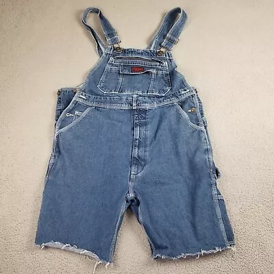 Five Brothers Jean Bib Overalls Shorts Men's 36 Blue Denim Carpenter Work Jumper • $29.88