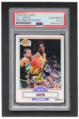 Lakers ~ A.C. Green ~ Signed 1990-91 Fleer 92 (PSA) Encapsulated Basketball Card • $44.99
