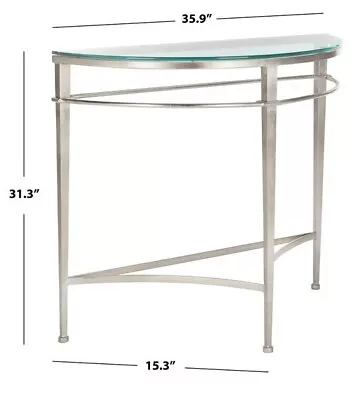 Safavieh Antique Silver Glass Console Table Reduced Price 2172720344 AMH8306B • $154