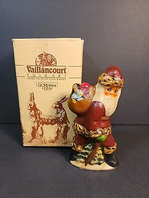 Vaillancourt Folk Art 1987 Santa Father Christmas With Walking Stick With Box  • $69.99