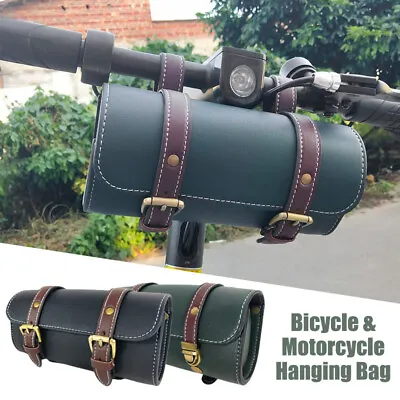 Bicycle Seat Bag Vintage Bike Saddle Tail Bag Pannier Cycling Pouch PU Leather • $20.49