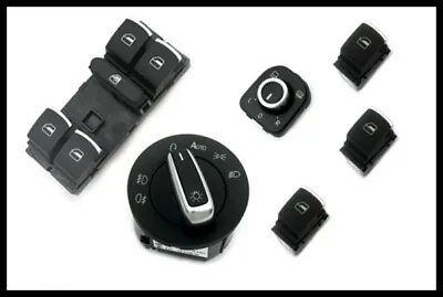 Chrome Euro Interior Switch Set AUTO For VW Volkswagen Golf Jetta MK5 MK6 • $35.99