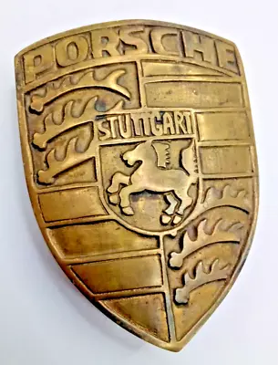 Vtg PORSCHE MOTORS Belt Buckle CAR Badge VW Brass RARE • $49.27