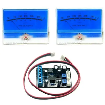 2pcs Lake Blue Power Amplifier VU Panel Meter W 1pc Power Supply Driver Board • $57.06