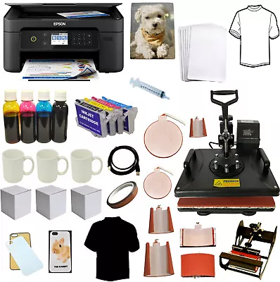 8in1 Combo Heat Press Wireles Sublimation Ink Printer Tshirts Mug Startup Bundle • $519.99