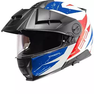 Schuberth E2 Explorer Blue Red Modular Helmet - New! Fast Shipping! • $626.09