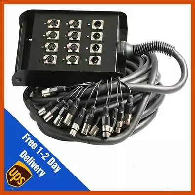£122 • Buy PULSE PLS00323 12 Way 8/4 XLR Multicore Stagebox Snake 30m 8 Sends 4 Returns