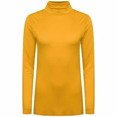 £6.49 • Buy Womens Ladies  Polo Neck Turtle Roll High Neck Jumper Plain Party Tops Size 8-24