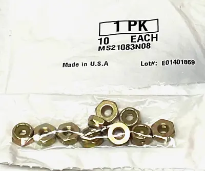 New 8/32  Mil. Spec. Thin Nylon-Insert Locknut Low-Strength Steel 8-32 (10ea.) • $7.25