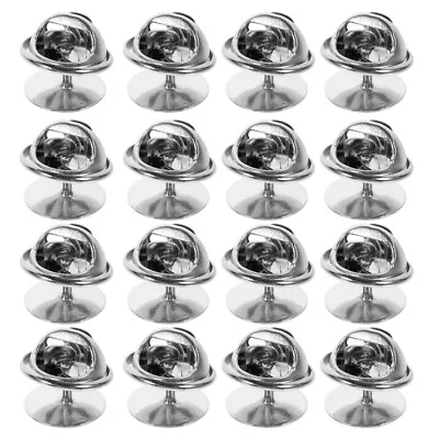 50pcs Chrome Pin Backs For Craft Making With Clutch-QX • £8.38
