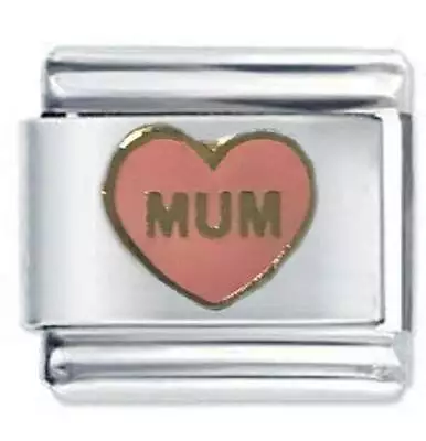 £4.36 • Buy PINK MUM HEART  - Daisy Charms Compatible With Italian Modular Charm Bracelets