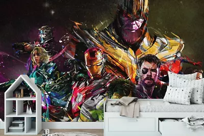 Children's Art Wallpaper Marvel And Superheroes Boy's Room Modern Design Murals • $140