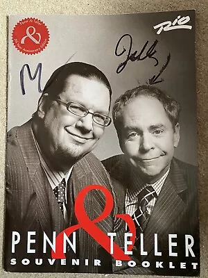 Penn & Teller Hand Signed Rio Programme Booklet Autograph Magic Magician • £35