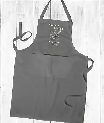 Personalised Embroidered Ladies Kitchen  Apron Cooking ApronWith Pockets BWL • £14.25