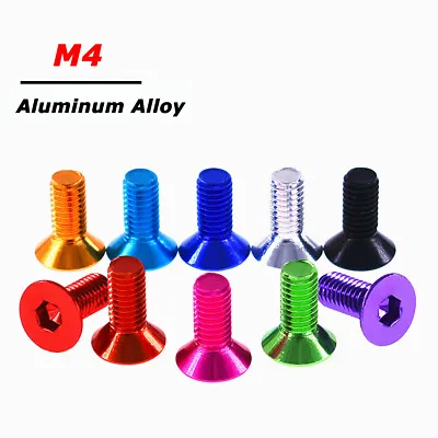 M4 Aluminum Flat Head Socket Cap Screw Alu Countersunk CSK Hex Allen Key Bolts • $2.05