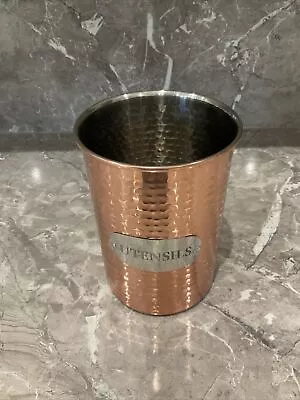 £12 • Buy Copper Stainless Steel Utensil Caddy Holder Jar Pot Storage Kitchen Accessory