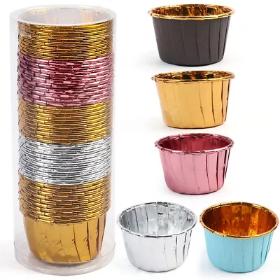 50PCS Cupcake Cups 3.5 Oz Disposable Foil Muffin Liners Cupcake Baking Cups Bulk • $7.90