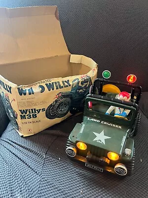 VINTAGE 80’s WILD WILLY M38 BATTERY POWERED 1/10 SCALE JEEP FOR PARTS • $39.99