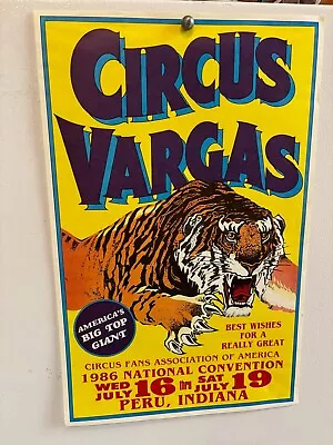 Vintage Circus Vargas Poster 12 X18  Growling Tiger Logo/ Peru In • $9.77