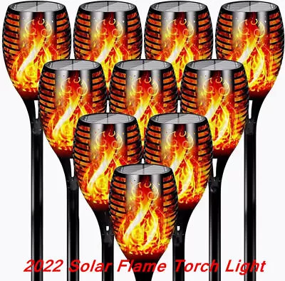 £8.99 • Buy Flame Effect Solar Torch Light LED Flickering Dancing Outdoor Garden Stake Lamp