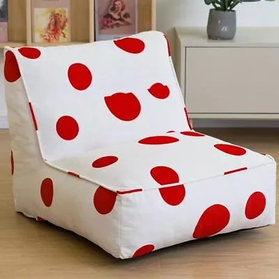 Bean Bag Chairs For Kids Bean Bag With Filler Included Velvet Soft Comfy Polka • $40.91