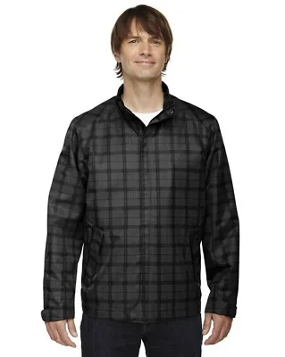 North End Sport Mens Full Zip Black Gray Plaid Jacket 2XL City Locale Pocket NWT • $13.05