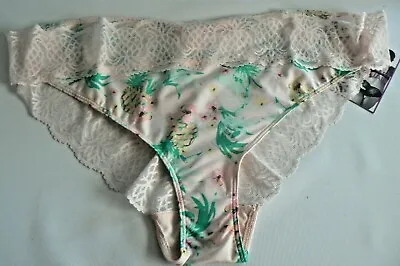 Marks & Spencer Rio Sweetheart Brazilan Knickers Size 22 Lace Edged Pale Pink  • £4.50