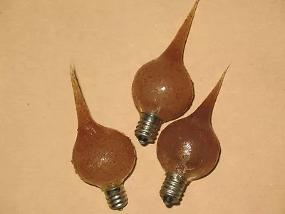 $6.49 • Buy 5 Watt Primitive Rustic Silicone Dip Round Bulb Set Of 3
