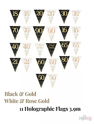 £2.97 • Buy Birthday Flag Bunting Triangle Banner Home & Garden Decorations For Age 16 To 90
