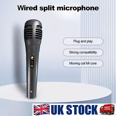 Handheld Wired Dynamic Microphone For Bluetooth Speaker Karaoke Noise Reduction • £7.65