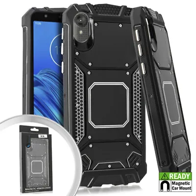 Motorola Moto E6 Metal Jacket Back Plate Hybrid Magnetic Armor Case Cover • $9.95