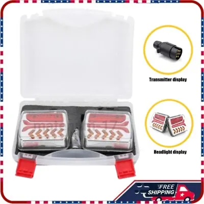 Wireless Led Rear Tail Lights Battery USB Magnetic Tow Trailer With Carry-On Box • $66.99