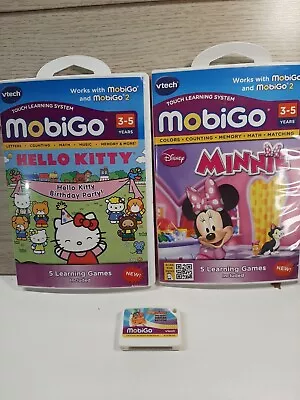 Lot Of 3 VTech MobiGo Disney Minnie Mouse Hello Kitty Learning System Games • $18.99