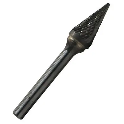 1/4 In. X 1/2 In. Cone Pointed End Solid Carbide Burr Rotary File Bit With 1/4 • $12.49