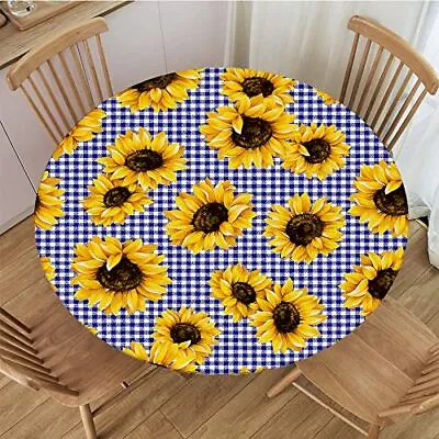 $16.14 • Buy Custom Round Tablecloth With Elastic Edged Fitted Table Cover, Personalized...