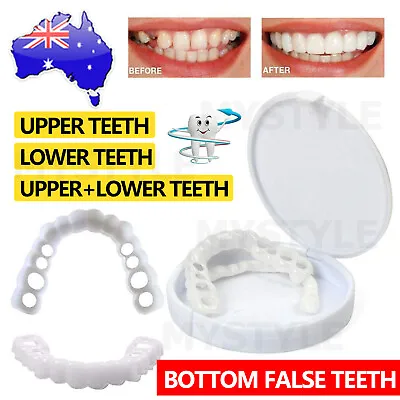 Snap On Bottom /Upper Lower False Teeth Dental Veneers Dentures Fake Tooth Smile • $6.85