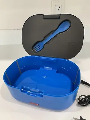 SMART PLANET Lunch Box Blue Plug-In Heated Food Storage Container Spork & Plug • $12.77