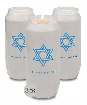 Yahrzeit Memorial Candles - Yahrzeit Candle 9-Day Burn Time - 3 Pack • $30.62